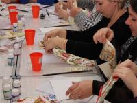 Мастер-класс от компании Питер-арт-Сервис. Декупаж и текстурная паста Сонет. Мастер Марина Трофимова и Наталья Ризель