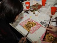 Мастер-класс от компании Питер-арт-Сервис. Декупаж и текстурная паста Сонет. Мастер Марина Трофимова и Наталья Ризель