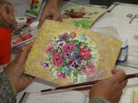 Мастер-класс от компании Питер-арт-Сервис. Декупаж и текстурная паста Сонет. Мастер Марина Трофимова и Наталья Ризель