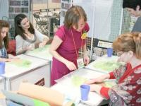 Мастер-класс по мокрому валянию. Мастер Елена Вологдина