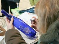 Мастер- класс Бутылка в технике Point to point. Мастер  Наталья Ткачук