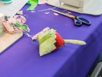 Текстильный кот пэчворк