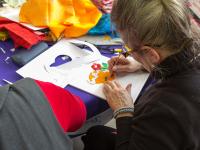 Создание картины пэчворк без иглы с тканями Peppy