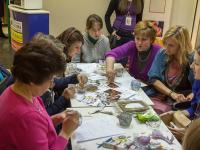 Подсвечник в технике point-to-point. Мастер Наталья Ткачук