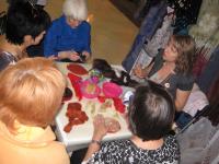 мокрое валяние.  М-кл ведёт Попова Наталья