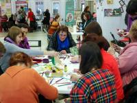 Открытка и блокнот в технике скрапбукинга  с использованием клея UHU. М-кл от компании Авале