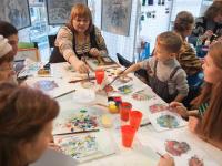 Техника монотипии. Обучала технике художник Федорова Г.Г