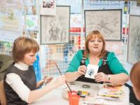 Техника монотипии. Обучала технике художник Федорова Г.Г